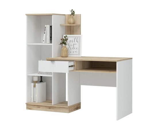 Компьютерный стол Джидда 1500 белый / дуб делано, изображение 5 | Интернет магазин мебели и декора LifeDekor