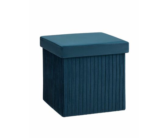 Пуф складной с ящиком Store Square синий | Интернет магазин мебели и декора LifeDekor