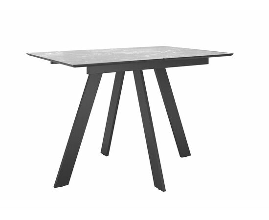 Стол DikLine DKD120, керамика 120(160)х80, мрамор серый матовый, опоры черные (2 уп.) | Интернет магазин мебели и декора LifeDekor