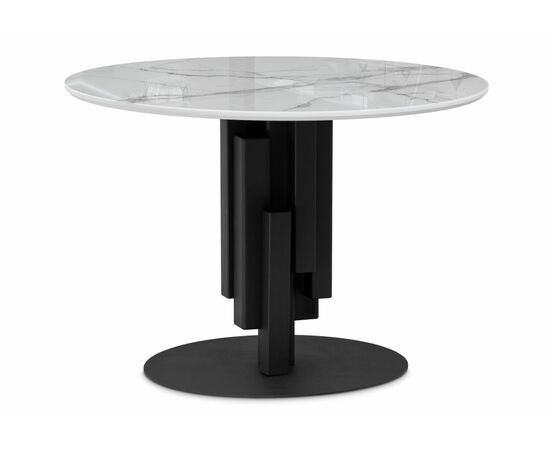 Стол стеклянный Калипсо 110х75 белый мрамор / черный | Интернет магазин мебели и декора LifeDekor