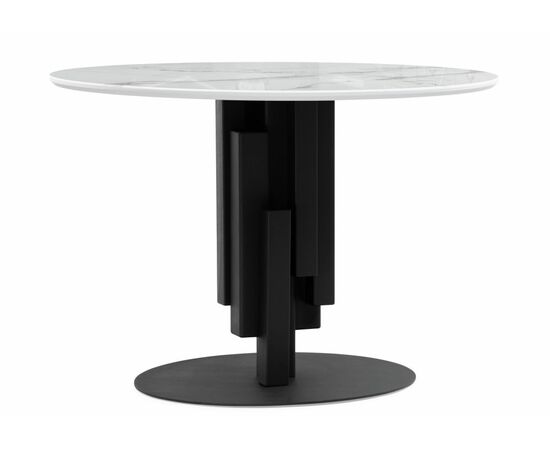 Стол стеклянный Калипсо 110х75 белый мрамор / черный, изображение 4 | Интернет магазин мебели и декора LifeDekor