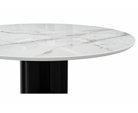 Стол стеклянный Калипсо 110х75 белый мрамор / черный, изображение 5 | Интернет магазин мебели и декора LifeDekor