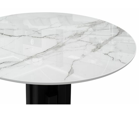 Стол стеклянный Калипсо 110х75 белый мрамор / черный, изображение 6 | Интернет магазин мебели и декора LifeDekor