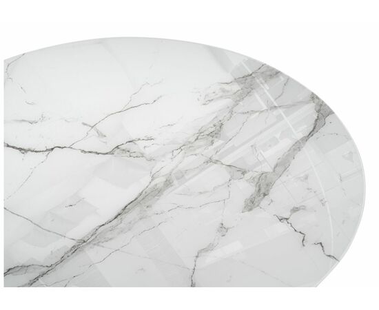 Стол стеклянный Калипсо 110х75 белый мрамор / черный, изображение 7 | Интернет магазин мебели и декора LifeDekor