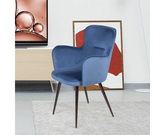 Стул с подлокотниками King, бархат синий 29, изображение 4 | Интернет магазин мебели и декора LifeDekor