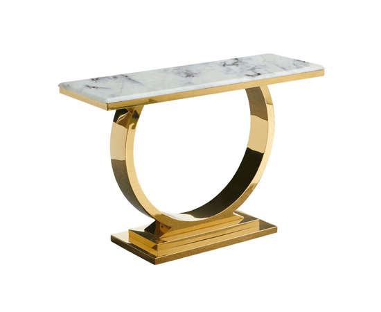 Стол-консоль Лира IST-806,120х40х76 см, небесный белый/золотой | Интернет магазин мебели и декора LifeDekor