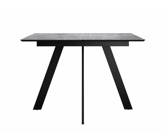 Стол DikLine DKD140, керамика 140(180)х80, мрамор серый матовый, опоры черные (2 уп.), изображение 4 | Интернет магазин мебели и декора LifeDekor