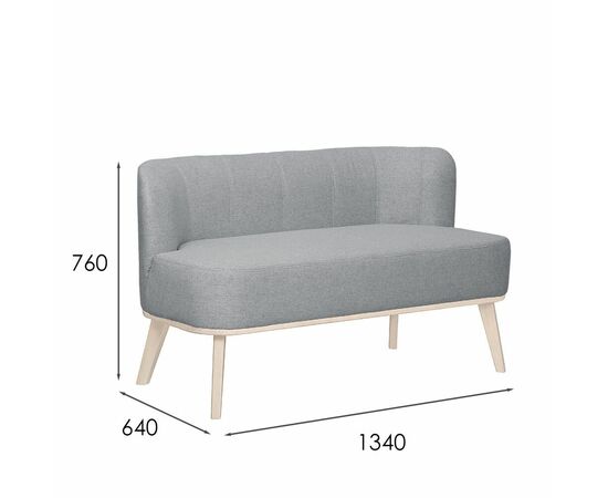 Диван Жирон ткань серый, каркас лак, изображение 5 | Интернет магазин мебели и декора LifeDekor