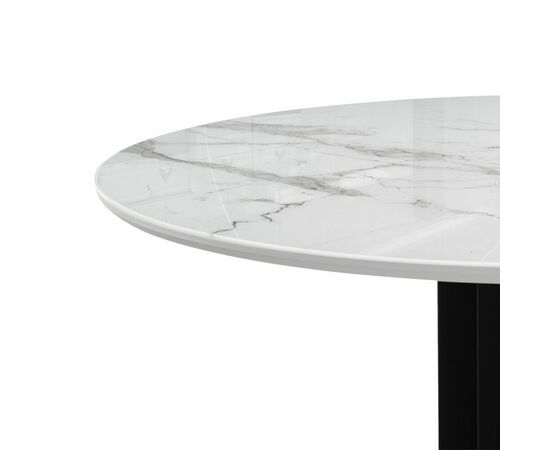 Стол стеклянный Калипсо 110х75 белый мрамор / черный, изображение 9 | Интернет магазин мебели и декора LifeDekor
