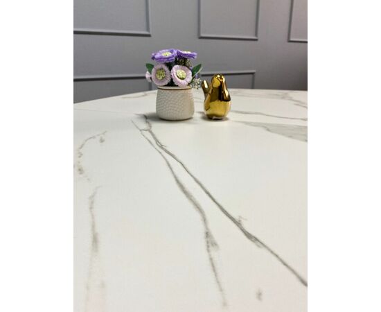 Стол керамический Vavilon 140-180*80*76 белый мрамор/белый, изображение 16 | Интернет магазин мебели и декора LifeDekor