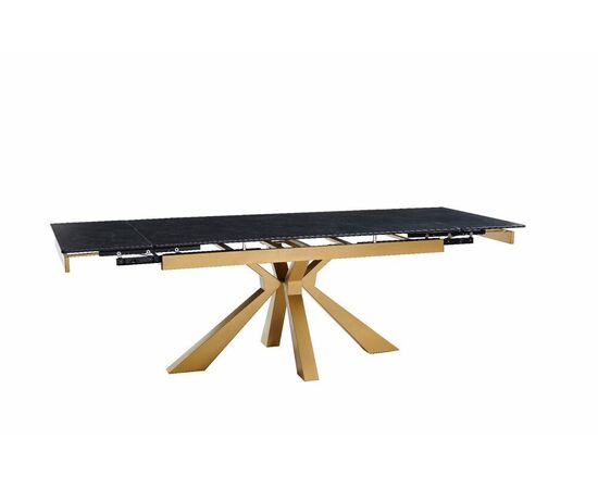 Стол керамический Dick 160-240*90*76 черный матовый/бронза, изображение 4 | Интернет магазин мебели и декора LifeDekor