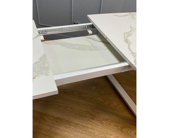 Стол керамический Vavilon 140-180*80*76 белый мрамор/белый, изображение 9 | Интернет магазин мебели и декора LifeDekor