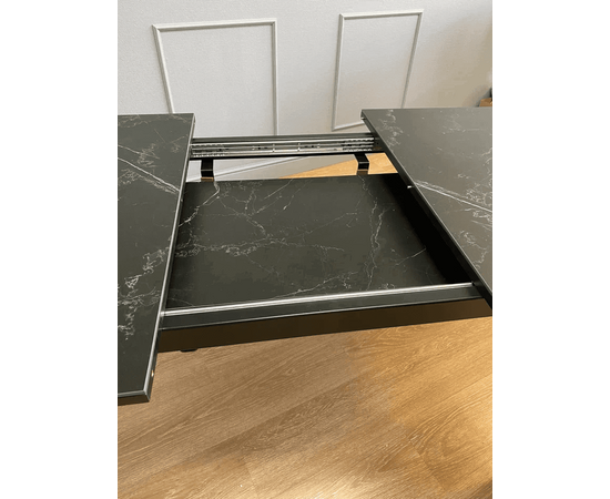 Стол керамический Vavilon 140-180*80*76 черный мрамор/черный, изображение 6 | Интернет магазин мебели и декора LifeDekor