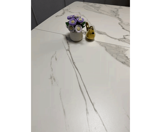 Стол керамический Vavilon 140-180*80*76 белый мрамор/черный, изображение 7 | Интернет магазин мебели и декора LifeDekor