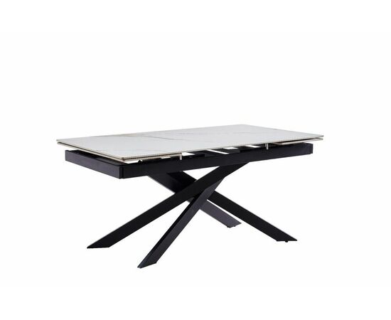 Стол керамический Titan 160-240*90*76 белый глянцевый / опора черный металл, изображение 5 | Интернет магазин мебели и декора LifeDekor