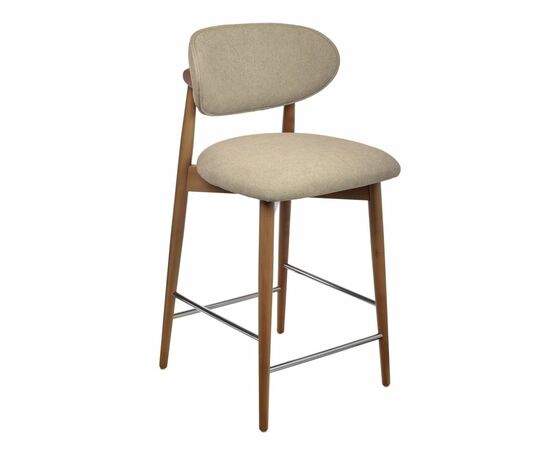 Стул полубарный Lucas 3 латте букле ножки цвета орех | Интернет магазин мебели и декора LifeDekor