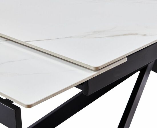 Стол керамический Titan 160-240*90*76 белый глянцевый / опора черный металл, изображение 7 | Интернет магазин мебели и декора LifeDekor