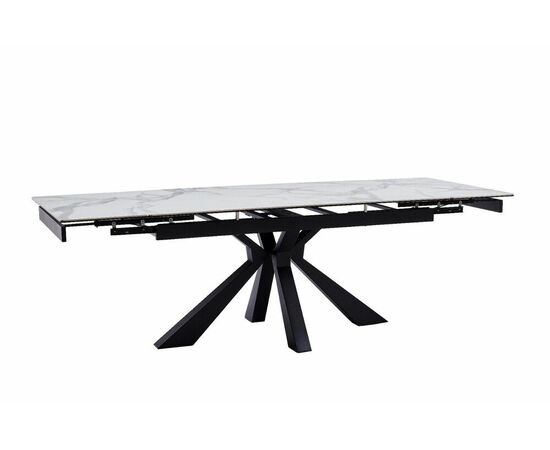 Стол керамический Dick 160-240*90*76 белый глянцевый/черный, изображение 3 | Интернет магазин мебели и декора LifeDekor