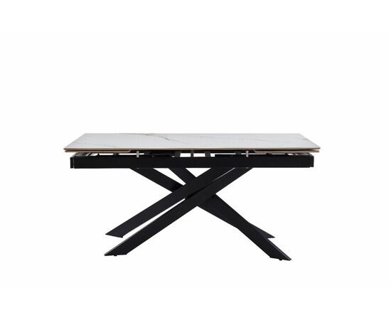 Стол керамический Titan 160-240*90*76 белый глянцевый / опора черный металл, изображение 4 | Интернет магазин мебели и декора LifeDekor