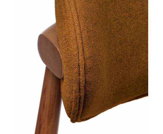 Стул полубарный Lucas 3 терракотовый букле, ножки цвета орех, изображение 6 | Интернет магазин мебели и декора LifeDekor