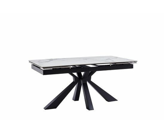 Стол керамический Dick 160-240*90*76 белый глянцевый/черный, изображение 2 | Интернет магазин мебели и декора LifeDekor