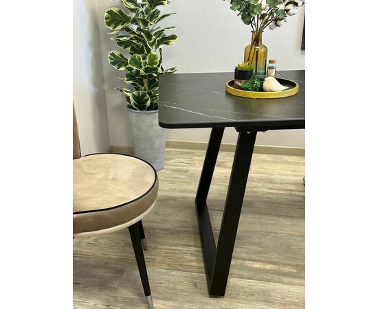 Стол керамический Vavilon 120-160*80*76 черный мрамор/черный, изображение 13 | Интернет магазин мебели и декора LifeDekor