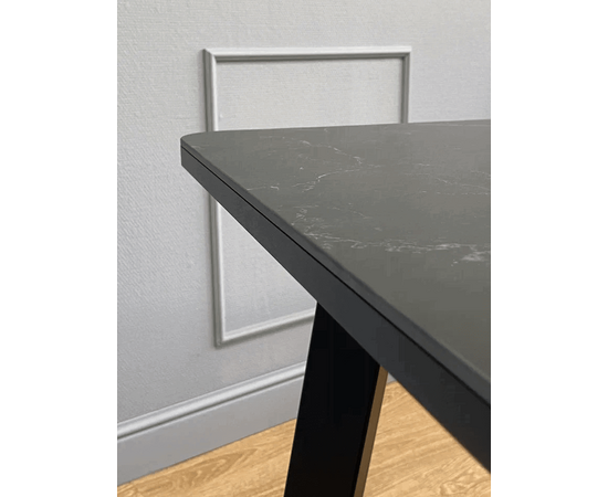 Стол керамический Vavilon 140-180*80*76 черный мрамор/черный, изображение 10 | Интернет магазин мебели и декора LifeDekor