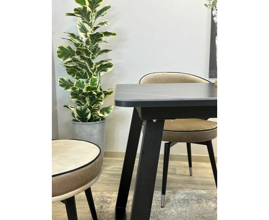 Стол керамический Vavilon 120-160*80*76 черный мрамор/черный, изображение 10 | Интернет магазин мебели и декора LifeDekor