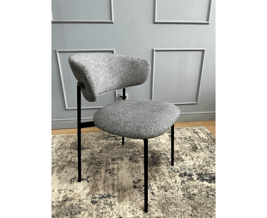 Дизайнерский стул Lory букле серый, изображение 6 | Интернет магазин мебели и декора LifeDekor
