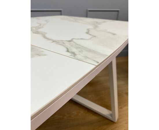Стол керамический Vavilon 140-180*80*76 белый мрамор/белый, изображение 11 | Интернет магазин мебели и декора LifeDekor