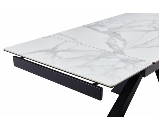 Стол керамический Dick 160-240*90*76 белый глянцевый/черный, изображение 10 | Интернет магазин мебели и декора LifeDekor