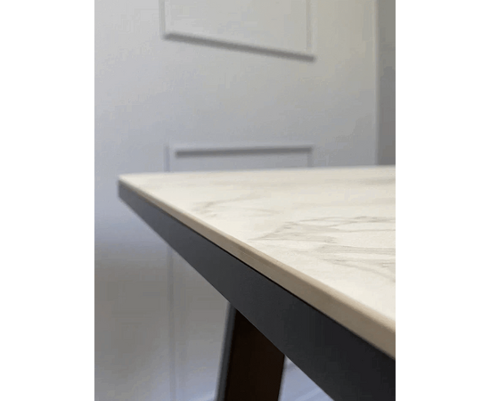 Стол керамический Vavilon 140-180*80*76 белый мрамор/черный, изображение 6 | Интернет магазин мебели и декора LifeDekor