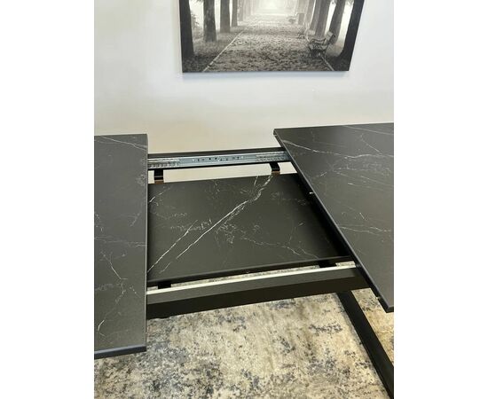 Стол керамический Vavilon 120-160*80*76 черный мрамор/черный, изображение 12 | Интернет магазин мебели и декора LifeDekor