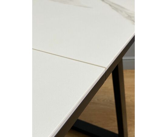 Стол керамический Vavilon 120-160*80*76 белый мрамор/черный, изображение 12 | Интернет магазин мебели и декора LifeDekor