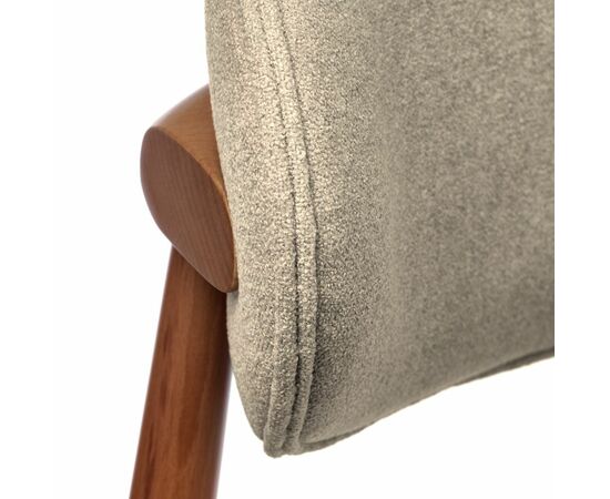 Стул полубарный Lucas 3 латте букле ножки цвета орех, изображение 6 | Интернет магазин мебели и декора LifeDekor