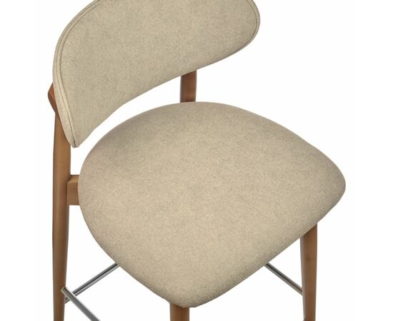 Стул полубарный Lucas 3 латте букле ножки цвета орех, изображение 5 | Интернет магазин мебели и декора LifeDekor