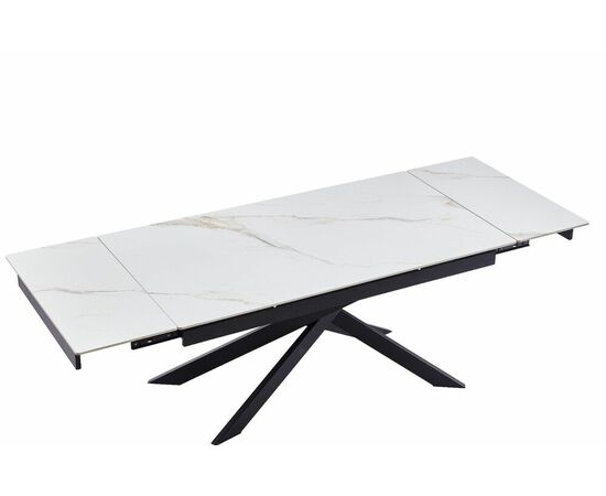 Стол керамический Titan 160-240*90*76 белый глянцевый / опора черный металл, изображение 2 | Интернет магазин мебели и декора LifeDekor