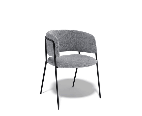 Дизайнерский стул Dragon букле серый | Интернет магазин мебели и декора LifeDekor