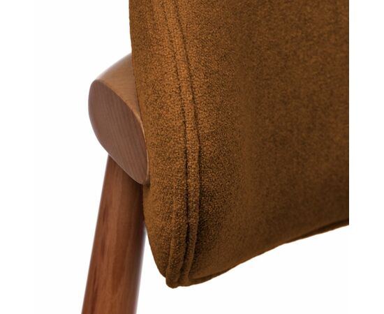 Стул Lucas 3 терракотовый букле с ножками цвета орех, изображение 6 | Интернет магазин мебели и декора LifeDekor