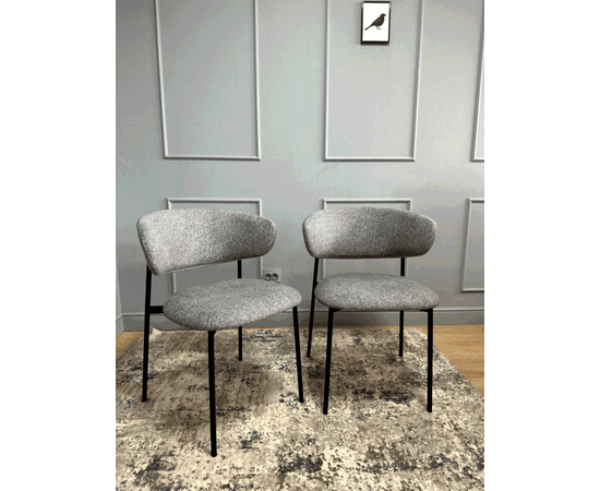 Дизайнерский стул Lory букле серый, изображение 20 | Интернет магазин мебели и декора LifeDekor