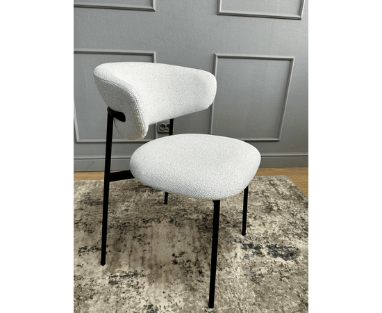 Дизайнерский стул Lory букле светло-серый, изображение 3 | Интернет магазин мебели и декора LifeDekor