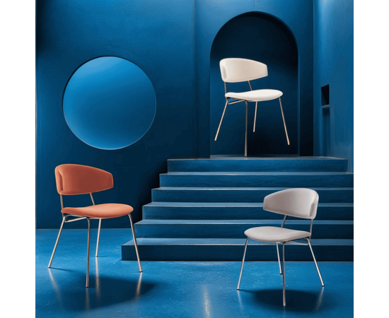 Дизайнерский стул FIT терракотовый, основание хром, изображение 4 | Интернет магазин мебели и декора LifeDekor