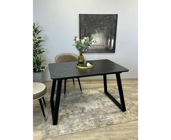 Стол керамический Vavilon 120-160*80*76 черный мрамор/черный, изображение 14 | Интернет магазин мебели и декора LifeDekor