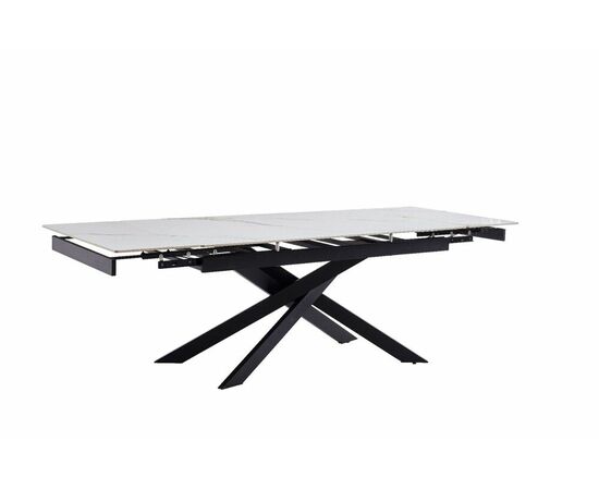 Стол керамический Titan 160-240*90*76 белый глянцевый / опора черный металл, изображение 6 | Интернет магазин мебели и декора LifeDekor