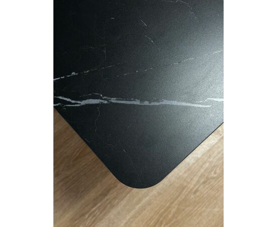Стол керамический Alfa 120-165*80*76 черный мрамор/черный, изображение 6 | Интернет магазин мебели и декора LifeDekor
