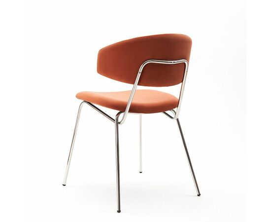 Дизайнерский стул FIT терракотовый, основание хром, изображение 2 | Интернет магазин мебели и декора LifeDekor