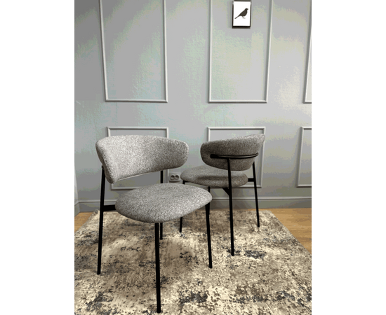 Дизайнерский стул Lory букле серый, изображение 4 | Интернет магазин мебели и декора LifeDekor