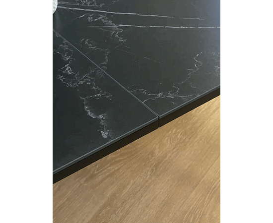 Стол керамический Vavilon 140-180*80*76 черный мрамор/черный, изображение 8 | Интернет магазин мебели и декора LifeDekor