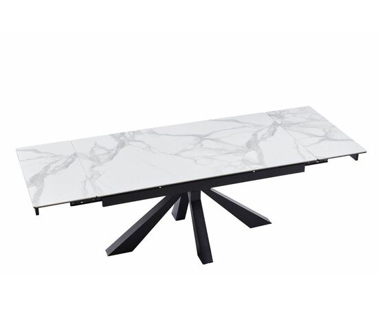 Стол керамический Dick 160-240*90*76 белый глянцевый/черный, изображение 7 | Интернет магазин мебели и декора LifeDekor