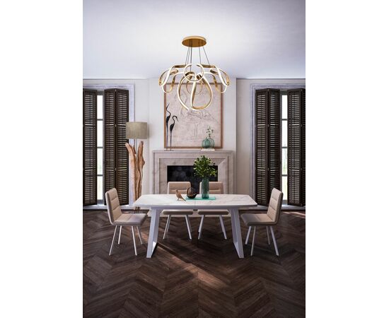 Стол керамический Vavilon 140-180*80*76 белый мрамор/белый, изображение 17 | Интернет магазин мебели и декора LifeDekor